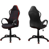 Multi Position Office Chair in Black with Red Fabric